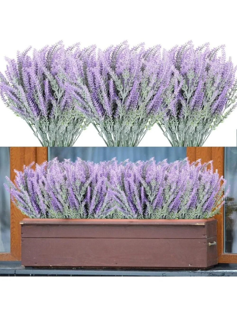 30 Bundles UV Resistant Artificial Lavender Flowers - Faux Greenery for Home